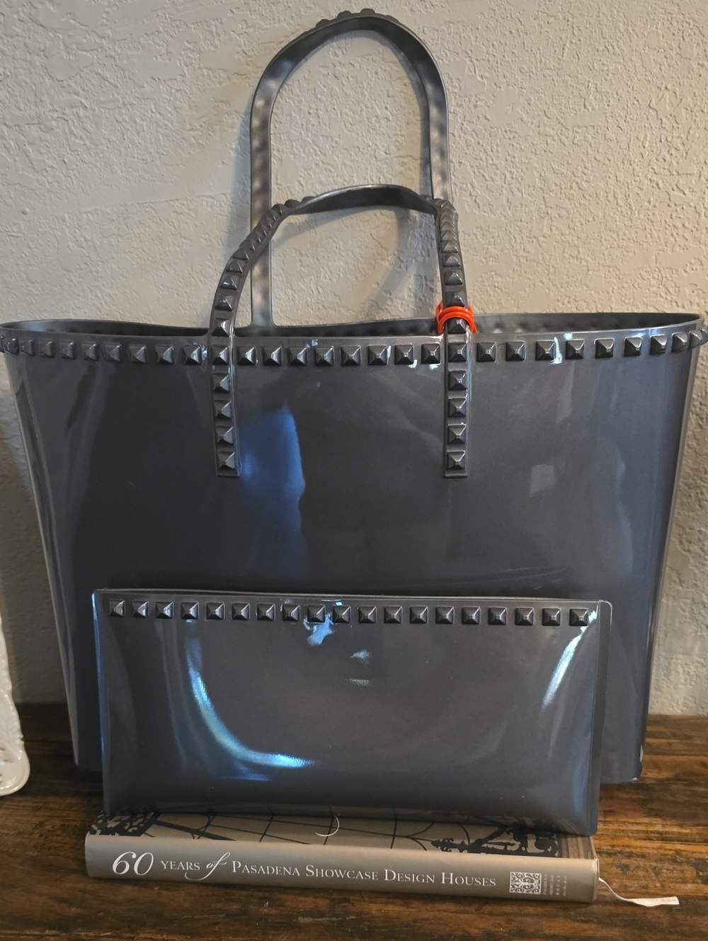 Carmen Sol Angelica Large Tote and Cutch featuring pyramid studs